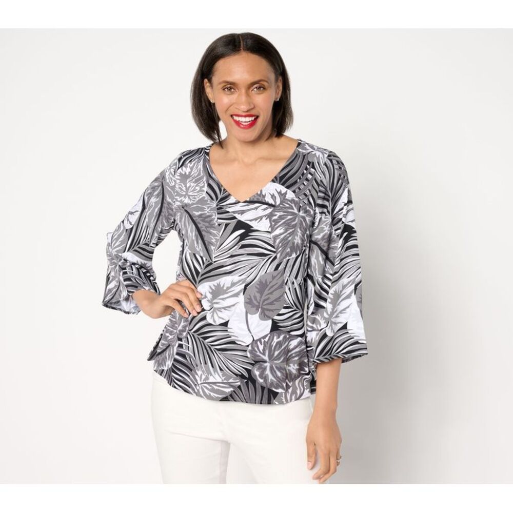 Women Control Women's Top Sz 2XS (XXS) Runway Silk Blend Multi-colored A648909